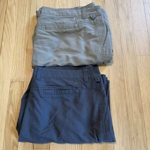 Lot Of 2 Rei Co-op Men's Relaxed Straight Pants 40x30 Tan/grey Hiking Outdoor
